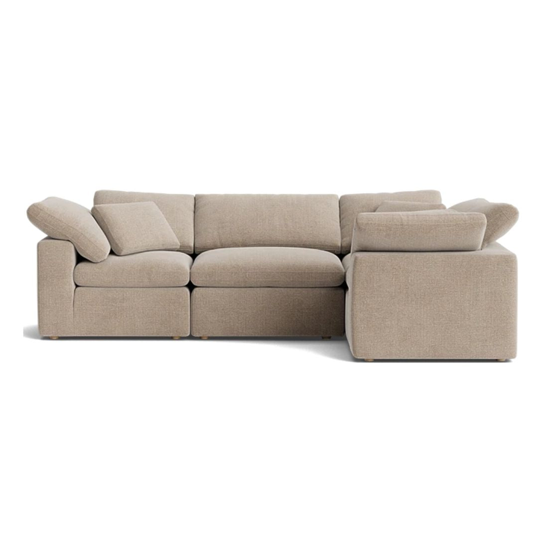 Haven Deep Seat Sectional Sofa, 4 Seater, Beige