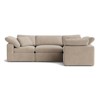Haven Deep Seat Sectional Sofa, 4 Seater, Beige