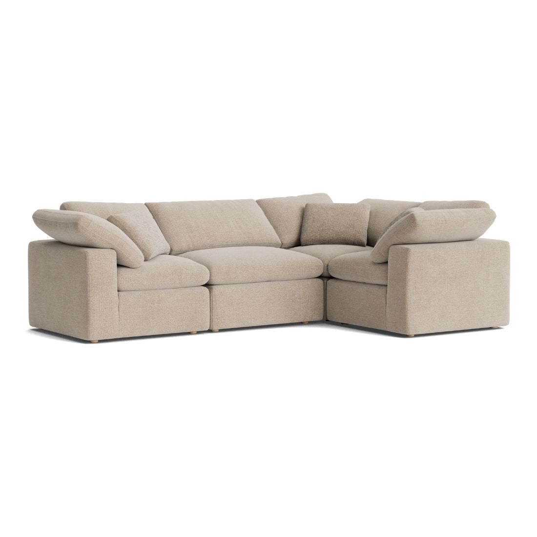 Haven Deep Seat Sectional Sofa, 4 Seater, Beige