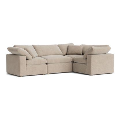 Haven Deep Seat Sectional Sofa, 4 Seater, Beige