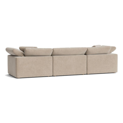 Haven Deep Seat Sectional Sofa, 3 Seater, Beige