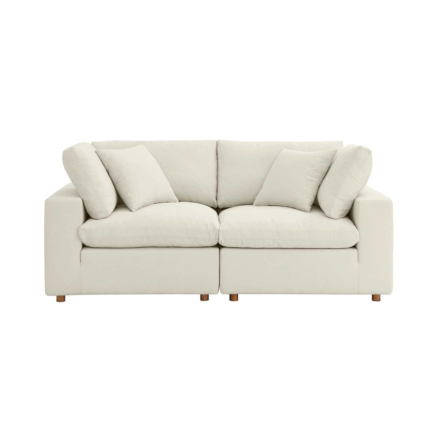 Haven Deep Seat Sectional Sofa, 2 Seater, Beige