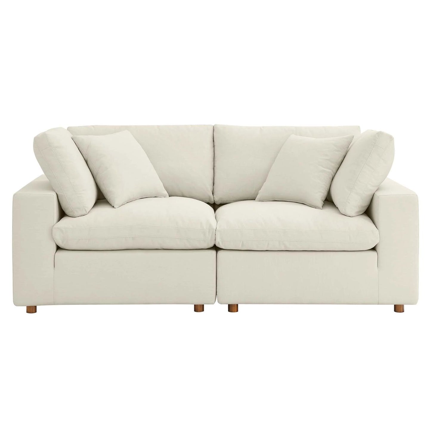 Haven Deep Seat Sectional Sofa, 2 Seater, Beige