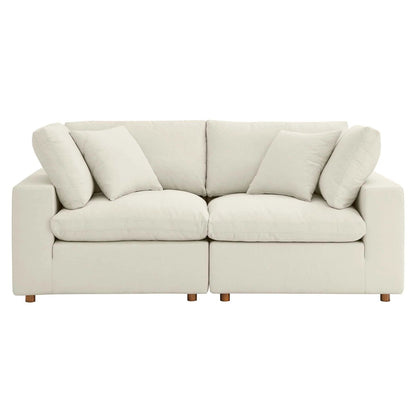 Haven Deep Seat Sectional Sofa, 2 Seater, Beige