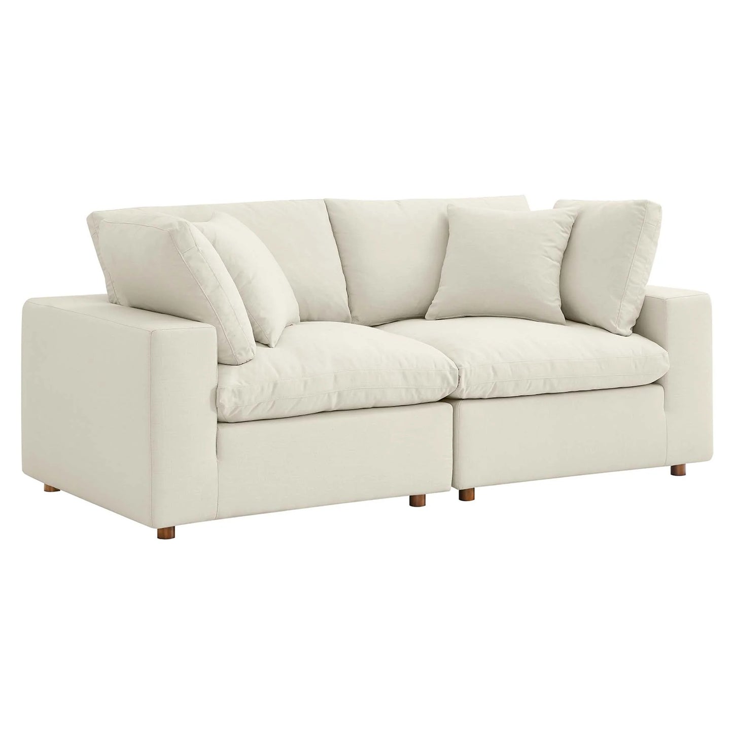 Haven Deep Seat Sectional Sofa, 2 Seater, Beige