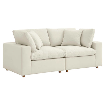 Haven Deep Seat Sectional Sofa, 2 Seater, Beige