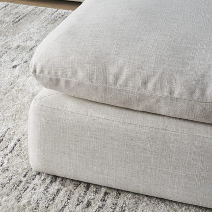 Duke Deep Seat Sofa With Ottoman, 3 Seater, Beige