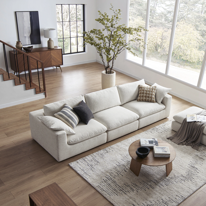 Duke Deep Seat Sofa, 3 Seater, Beige