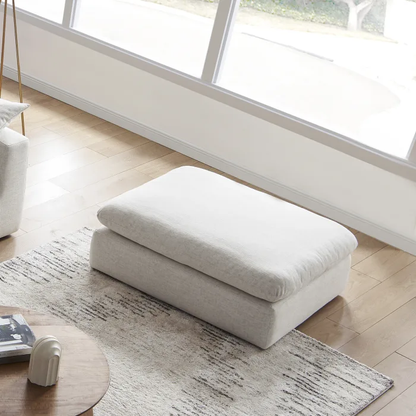 Duke Deep Seat Sofa With Ottoman, 2 Seater, Beige
