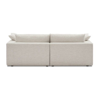 Duke Deep Seat Sofa With Ottoman, 2 Seater, Beige