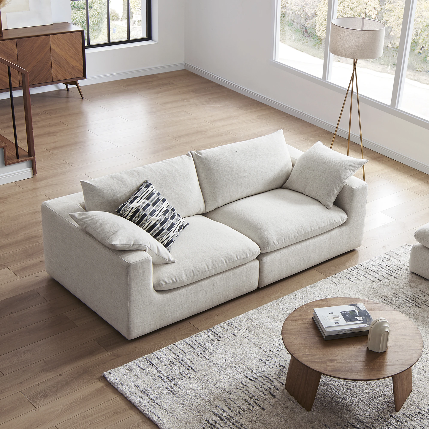 Duke Deep Seat Sofa, 2 Seater, Beige