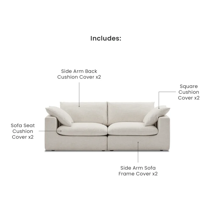 Duke Deep Seat Sofa, 2 Seater, Beige