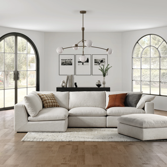 Duke Deep Seat Sofa, 4 Seater, Beige