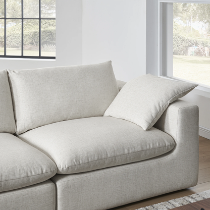 Duke Deep Seat Sofa, 4 Seater, Beige