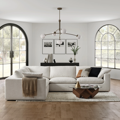 Duke Deep Seat Sofa, 5 Seater, Beige