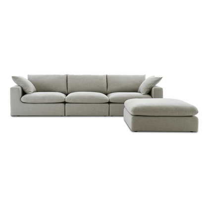 Duke Deep Seat Sofa With Ottoman, 3 Seater, Gray