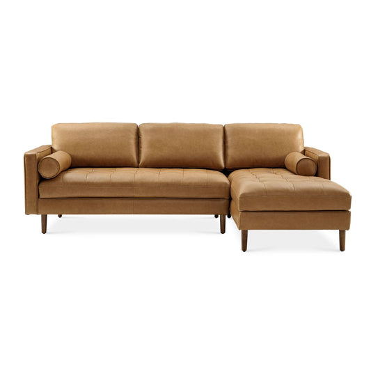 Napa Left Facing Sofa, Tan PU Leather