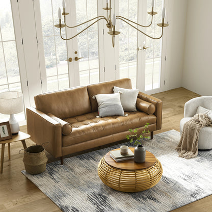 Napa 2 Seater Sofa, Tan PU Leather
