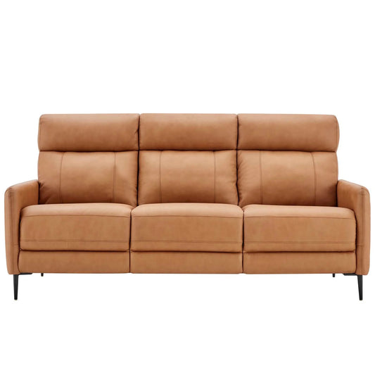 Huxley PU Leather Sectional Sofa, 3 Seater, Tan