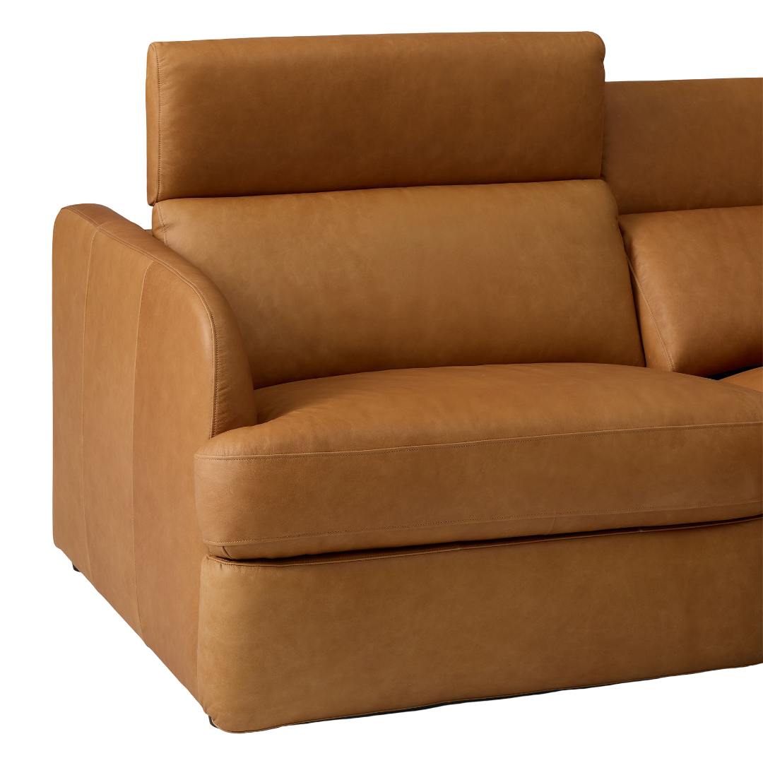 Aurum Recliner Leather Sofa, 3 Seater, Tan