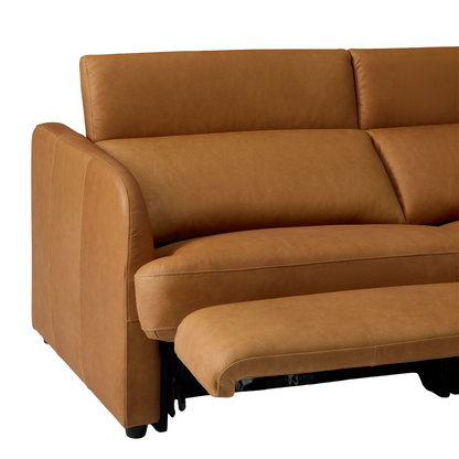 Aurum Recliner Leather Sofa, 3 Seater, Tan