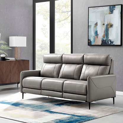 Huxley PU Leather Sectional Sofa, 3 Seater, Gray