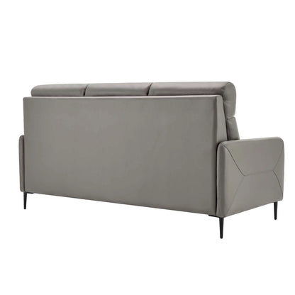 Huxley PU Leather Sectional Sofa, 3 Seater, Gray