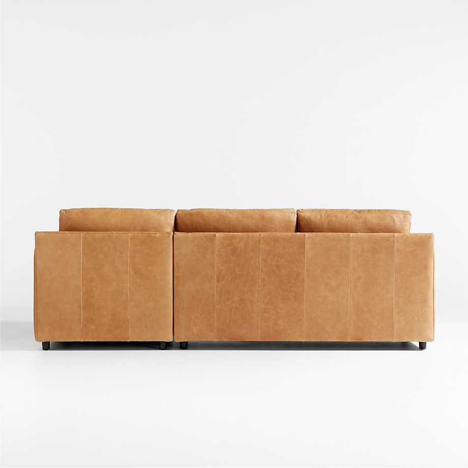 Fusion Sectional Sofa, Left Facing, Tan PU Leather