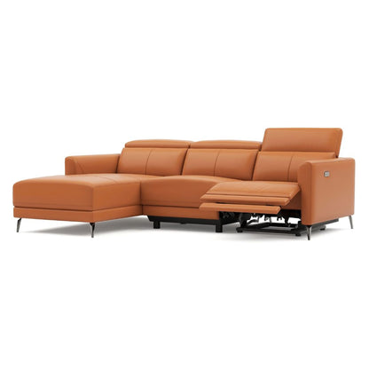 Andria Left Facing Recliner Sofa With Chaise, Tan