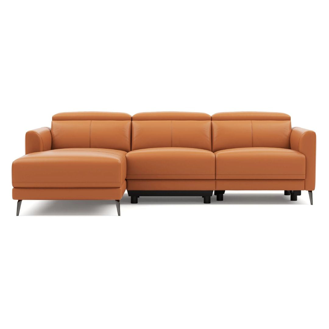 Andria Left Facing Recliner Sofa With Chaise, Tan