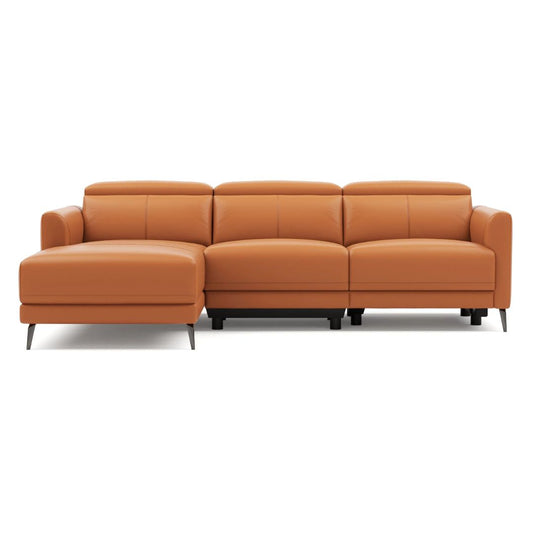 Andria Left Facing Recliner Sofa With Chaise, Tan