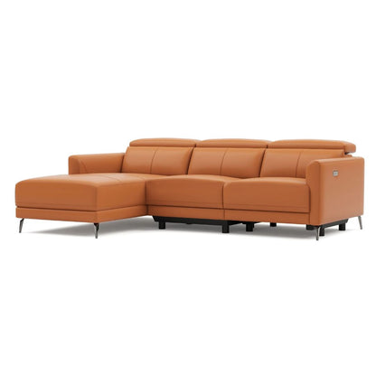 Andria Left Facing Recliner Sofa With Chaise, Tan