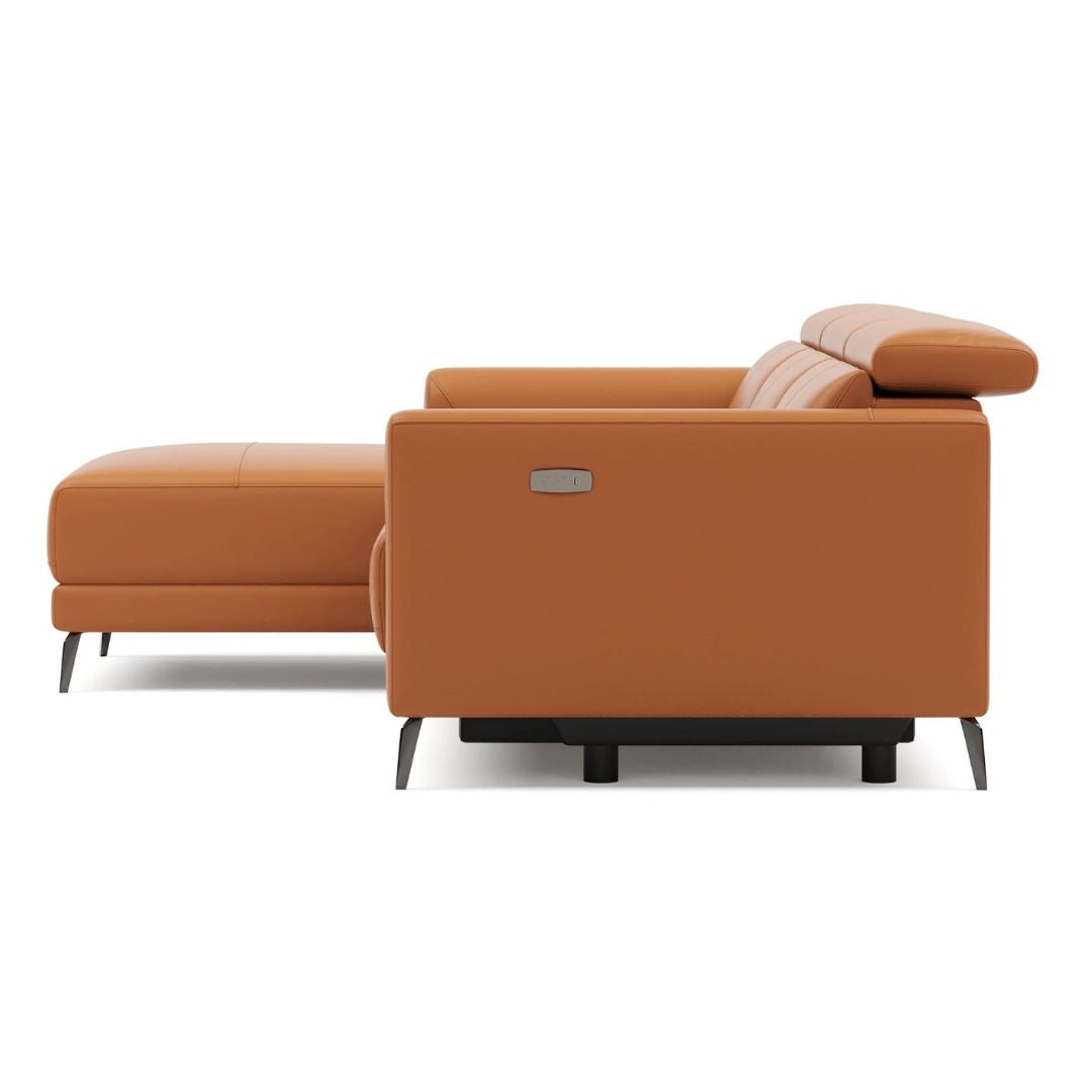 Andria Left Facing Recliner Sofa With Chaise, Tan