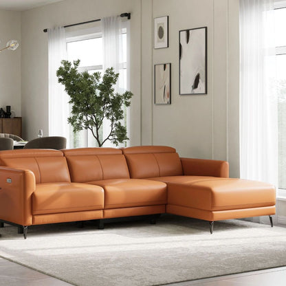 Andria Right Facing Recliner Sofa With Chaise, Tan