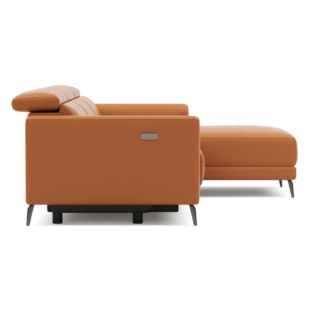 Andria Right Facing Recliner Sofa With Chaise, Tan