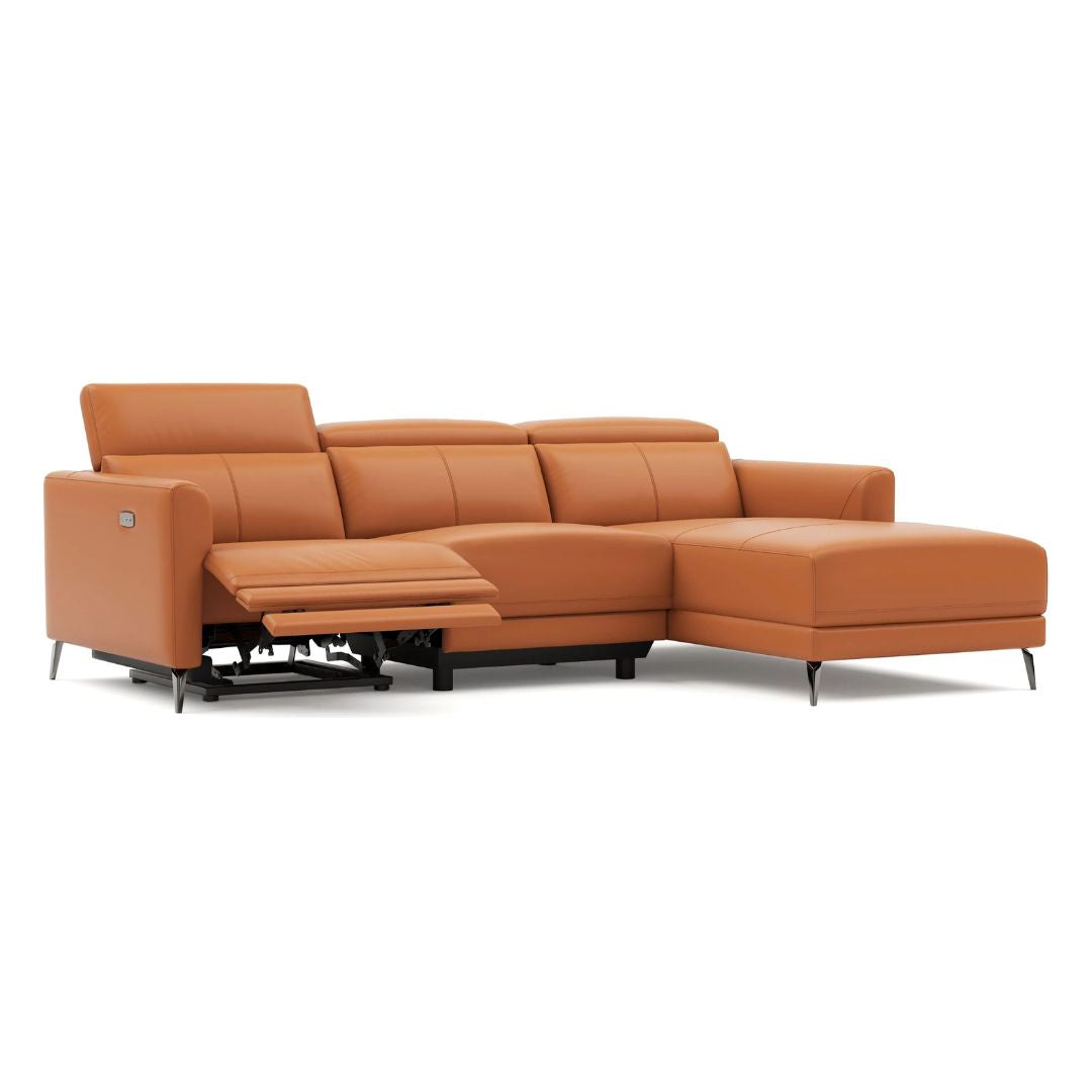 Andria Right Facing Recliner Sofa With Chaise, Tan