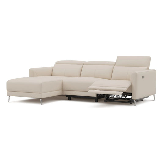 Andria Left Facing Recliner Sofa With Chaise, Beige