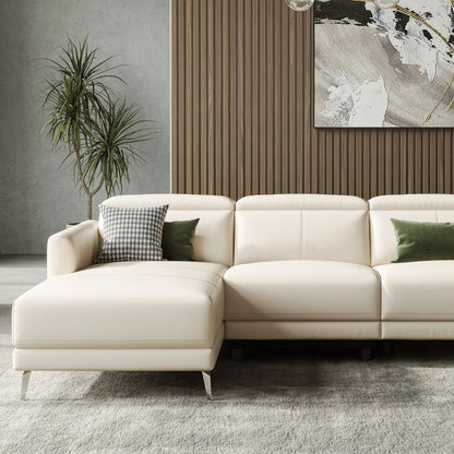 Andria Left Facing Recliner Sofa With Chaise, Beige