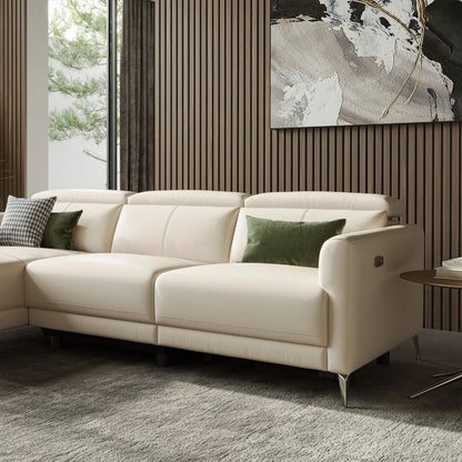 Andria Left Facing Recliner Sofa With Chaise, Beige