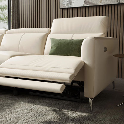 Andria Left Facing Recliner Sofa With Chaise, Beige