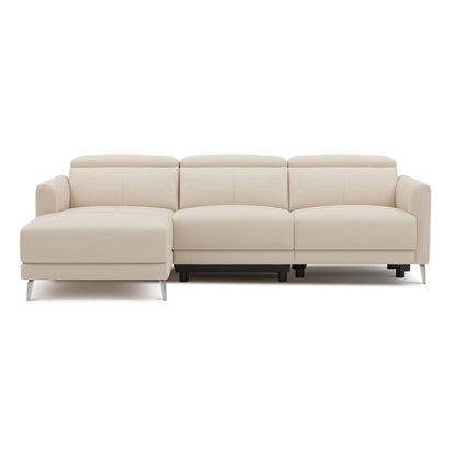 Andria Left Facing Recliner Sofa With Chaise, Beige