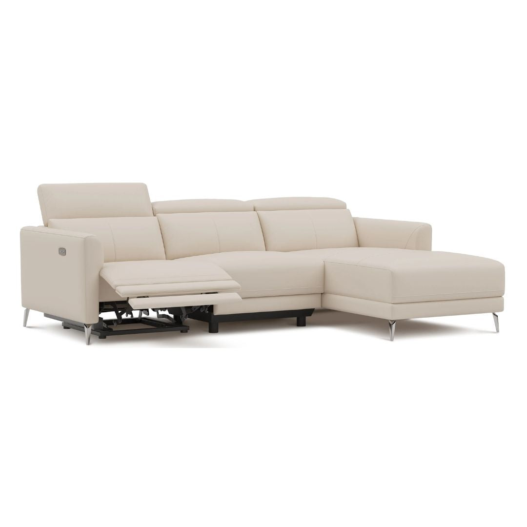 Andria Right Facing Recliner Sofa With Chaise, Beige
