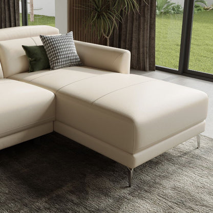 Andria Right Facing Recliner Sofa With Chaise, Beige