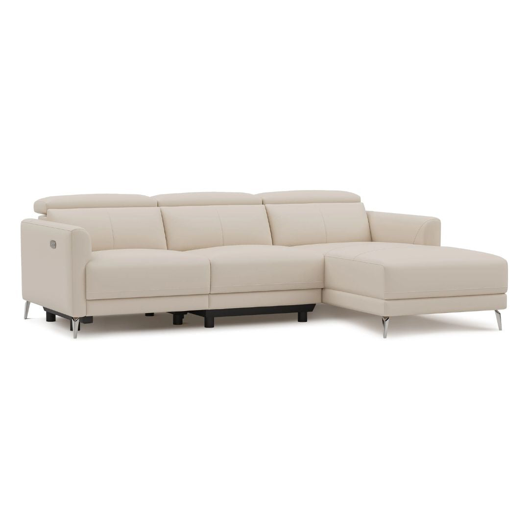 Andria Right Facing Recliner Sofa With Chaise, Beige