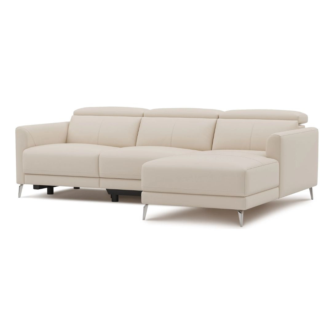 Andria Right Facing Recliner Sofa With Chaise, Beige