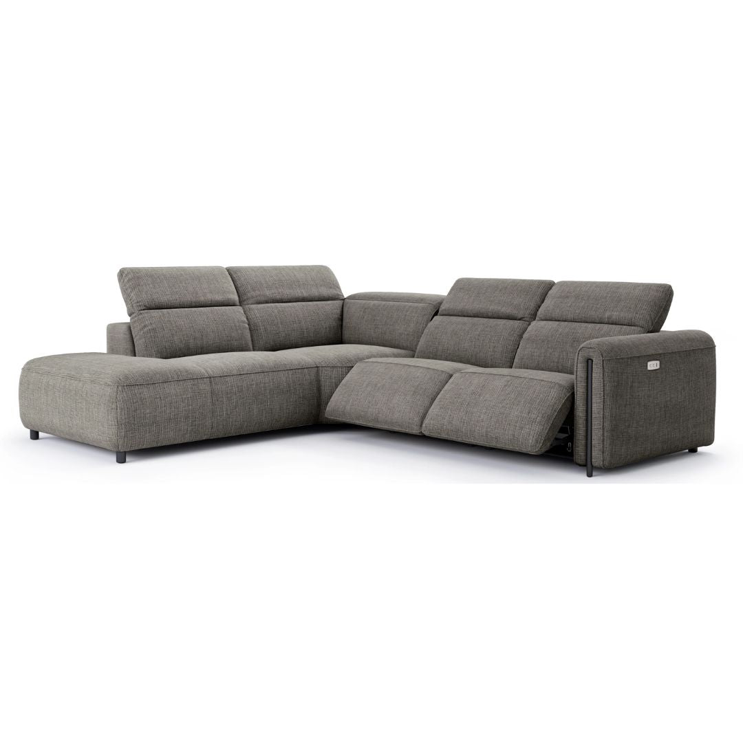 Octavia Left Facing Recliner Sofa With Chaise, Dark Gray