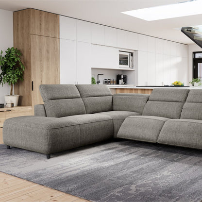 Octavia Left Facing Recliner Sofa With Chaise, Dark Gray