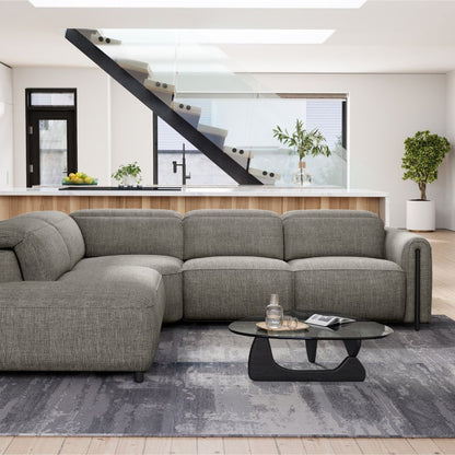 Octavia Left Facing Recliner Sofa With Chaise, Dark Gray