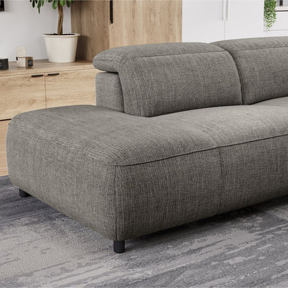Octavia Left Facing Recliner Sofa With Chaise, Dark Gray