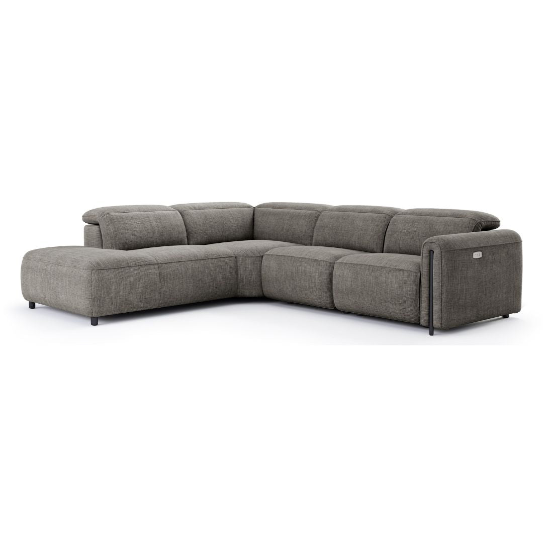 Octavia Left Facing Recliner Sofa With Chaise, Dark Gray